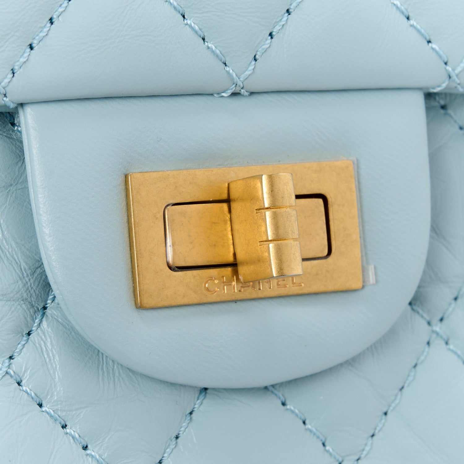 Chanel Aged Calfskin Quilted 2.55 Reissue Mini Flap Light Blue 8 of 12