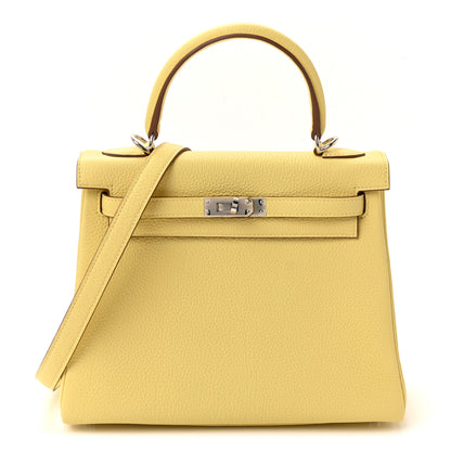 Hermes Togo Kelly Retourne 25 Jaune Poussin 1 of 10