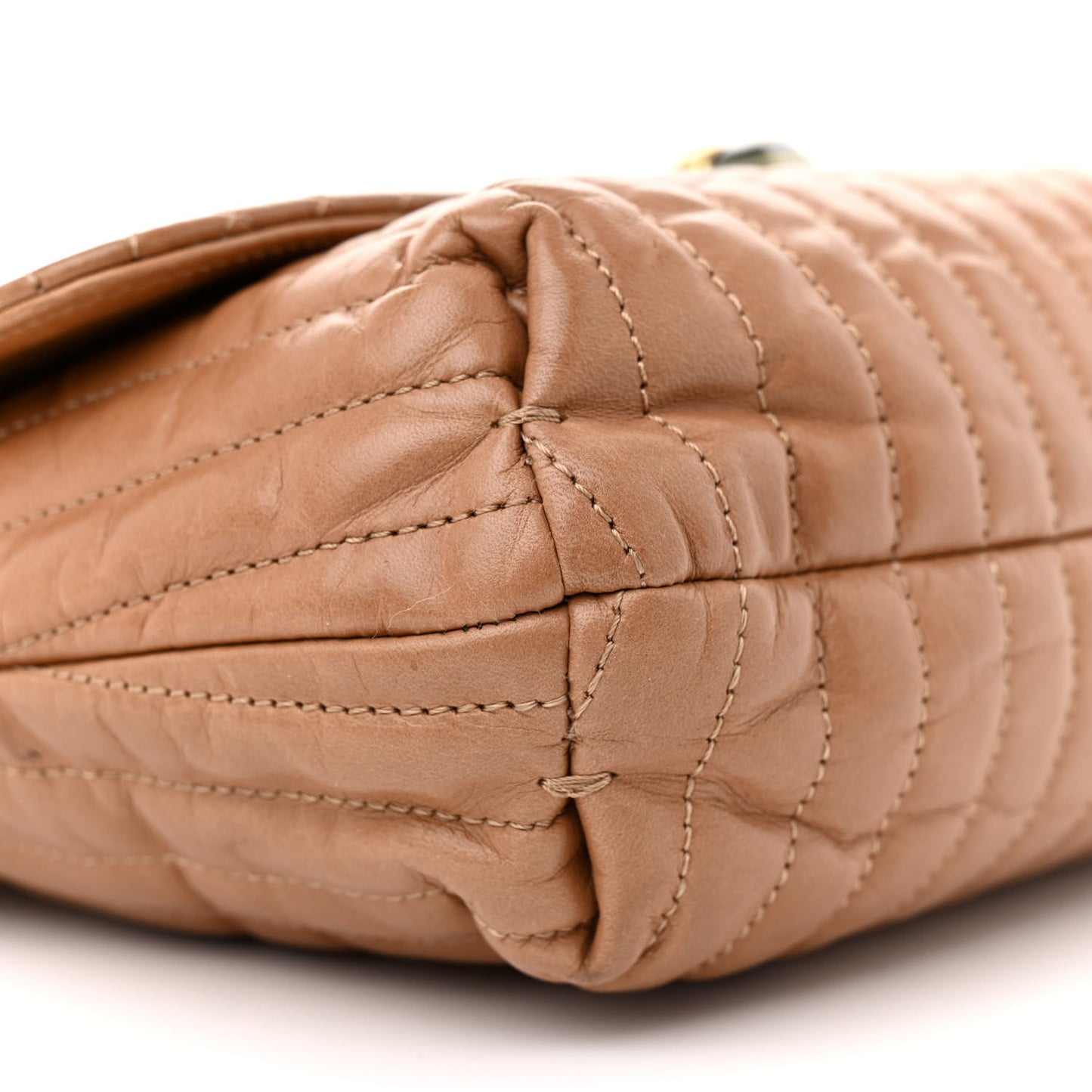 Calfskin Matelasse Medium Happy Shoulder Bag Cognac