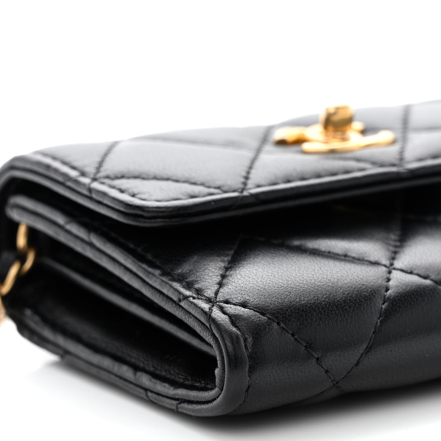 Chanel Lambskin Quilted Pearl Crush Clutch With Chain Black 10 of 12