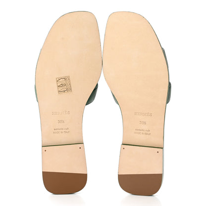Hermes Epsom Oran Sandals 38.5 Vert Cactus 5 of 9