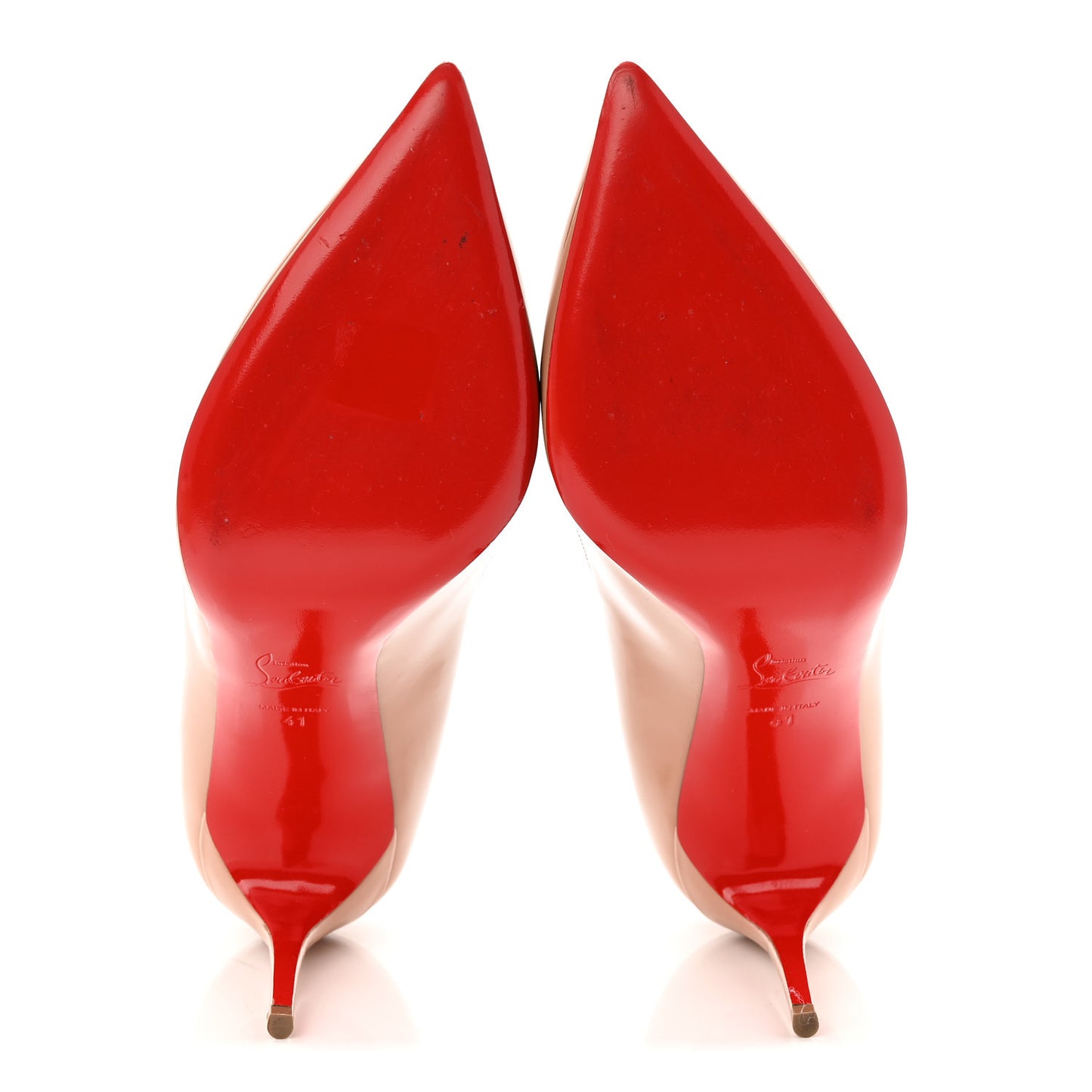 CHRISTIAN LOUBOUTIN Patent Pigalle Follies 85 Pumps 41 Nude 41 Nude