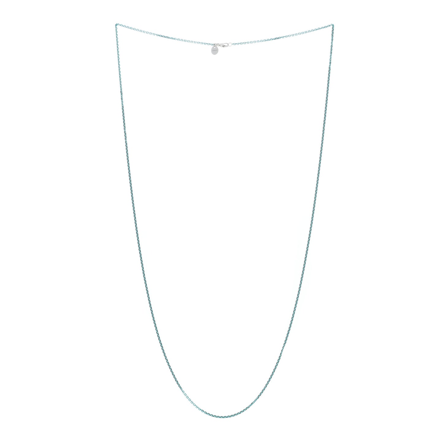 Sterling Silver Enamel 1.75mm Chain Necklace 30" Blue