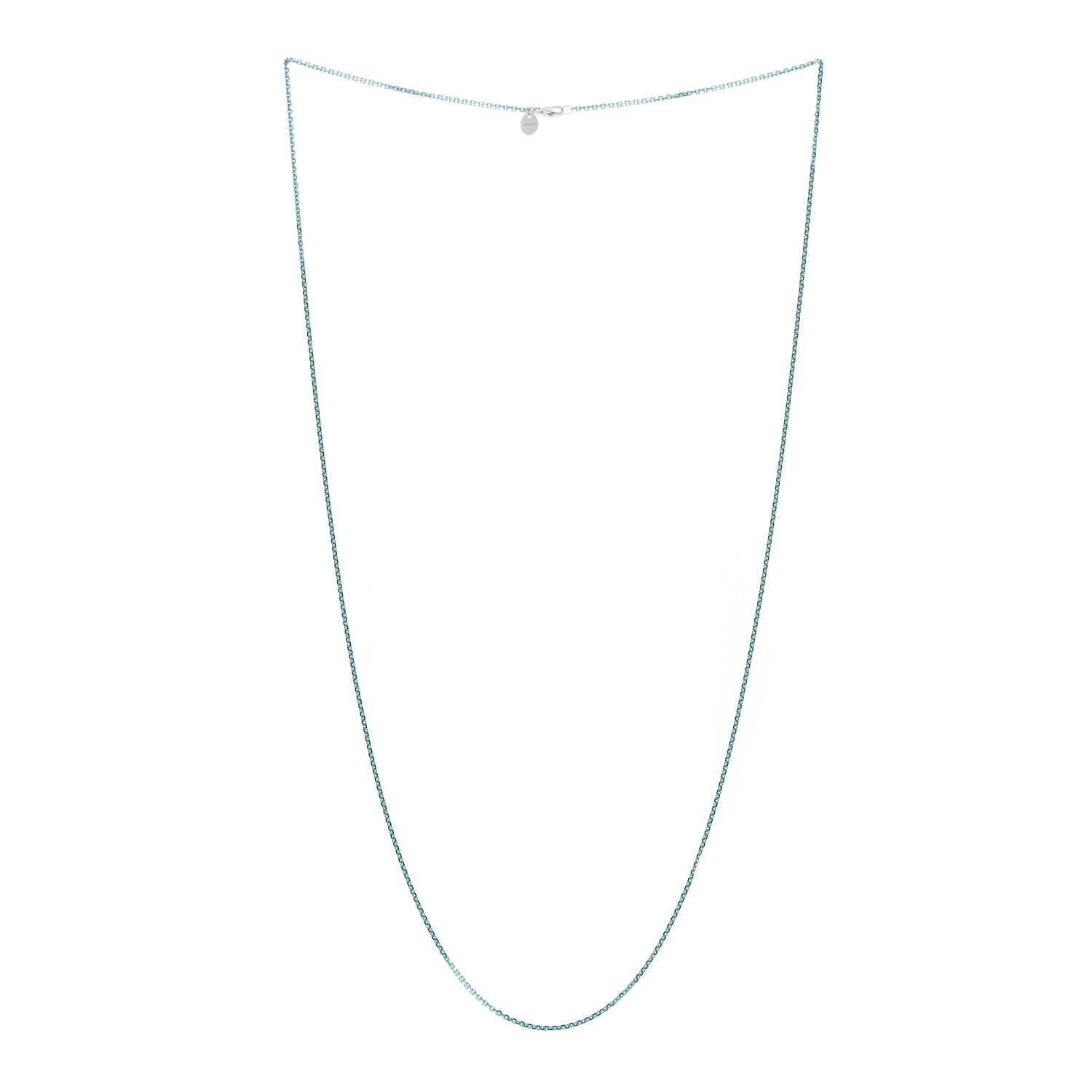 Tiffany Sterling Silver Enamel 1.75mm Chain Necklace 30" Blue 3 of 5