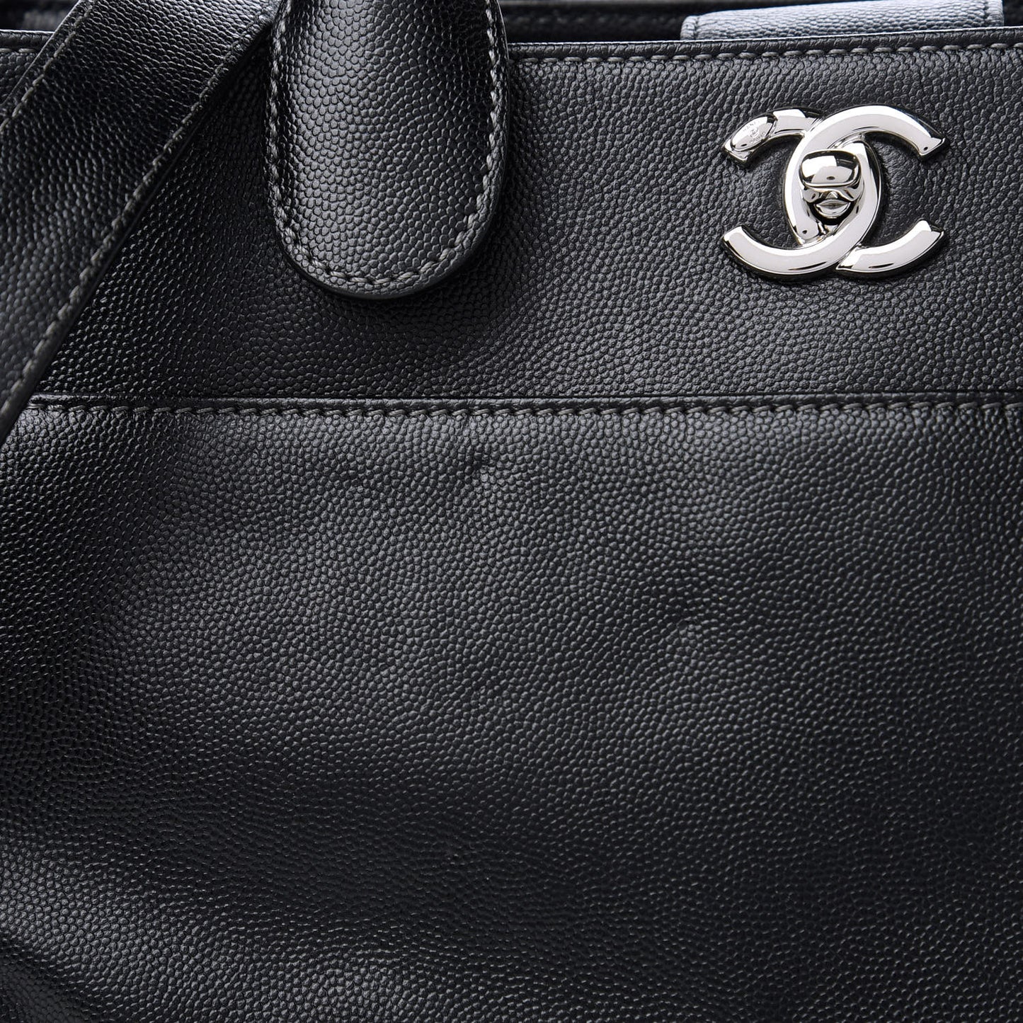 Calfskin Cerf Executive Shopper Tote Black