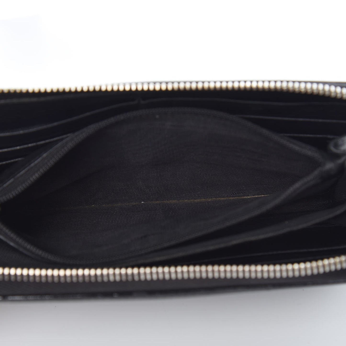 Patent Y Mail Zip Around Wallet Black