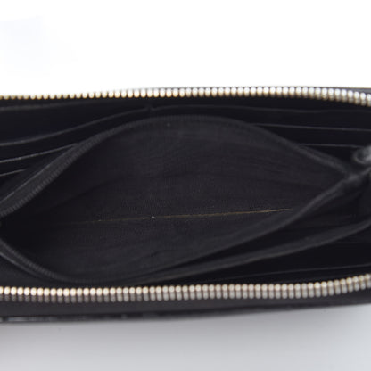 Saint Laurent Patent Y Mail Zip Around Wallet Black 10 of 13