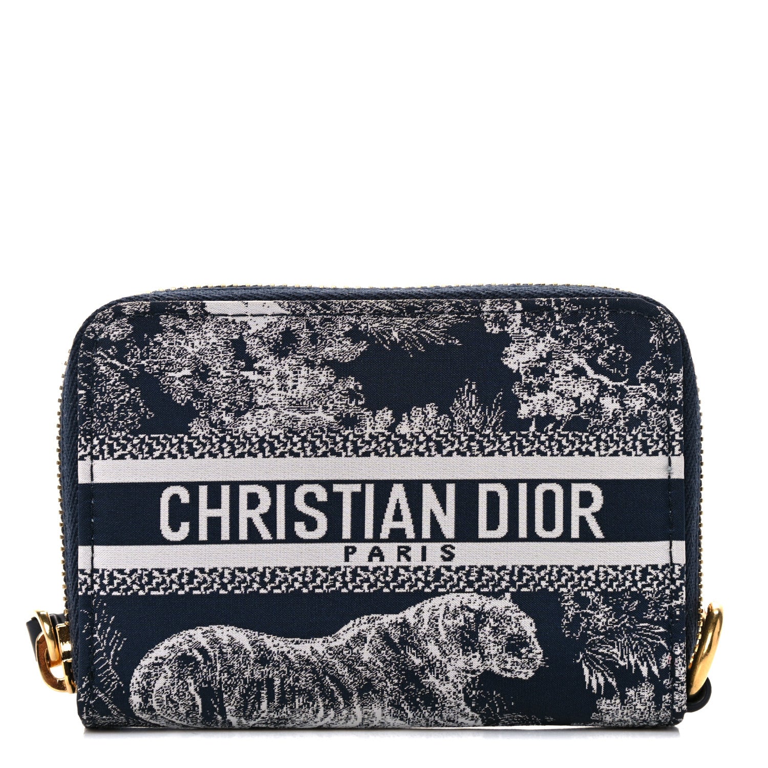 Christian Dior Technical Fabric Embroidered Toile De Jouy DiorTravel Detachable Card Holder Blue 1 of 12