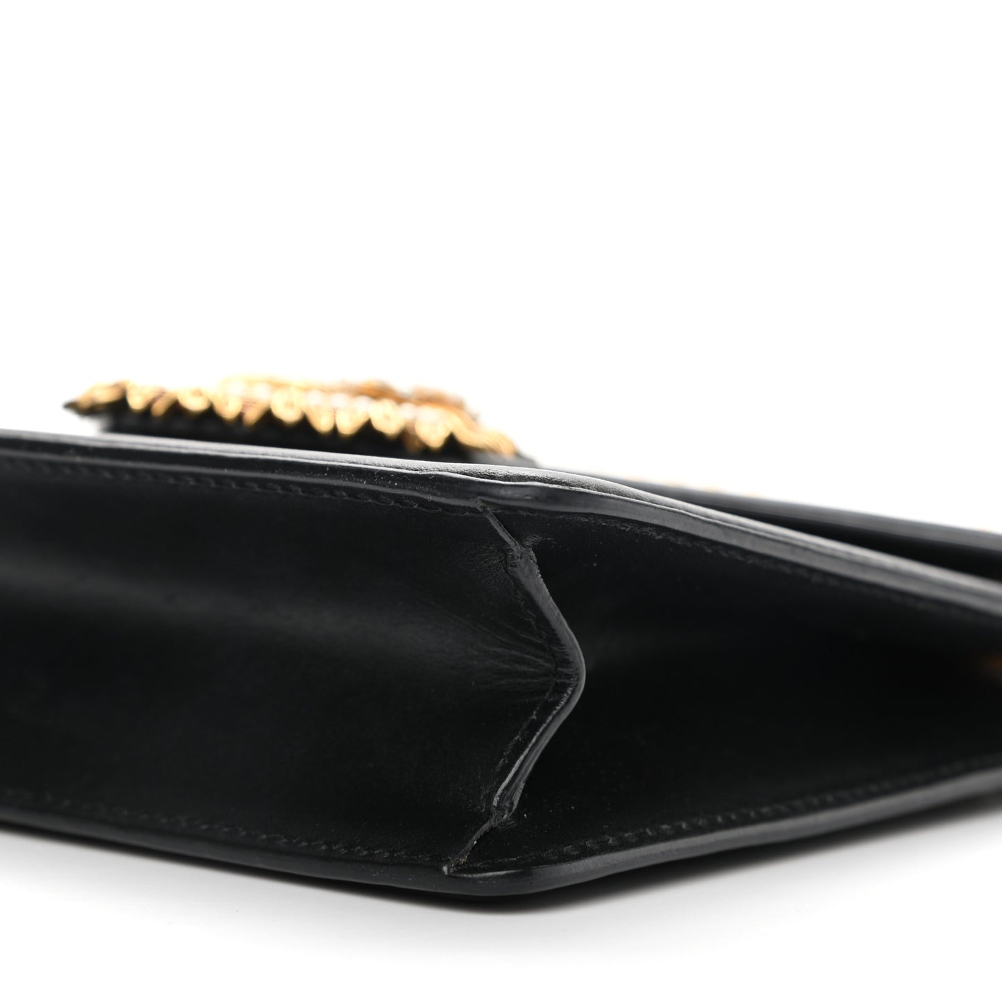 Smooth Calfskin Small Devotion Envelope Bag Black
