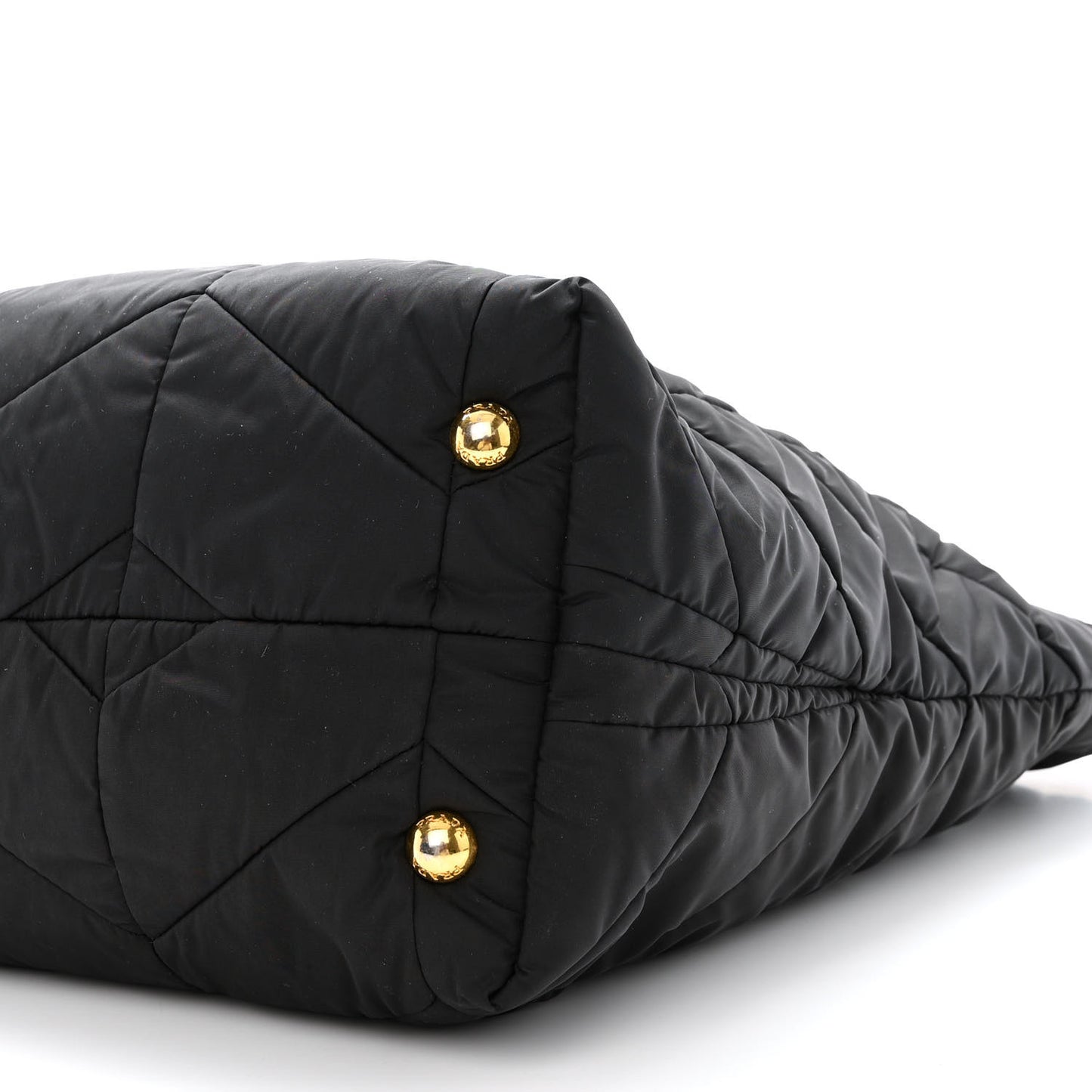 Tessuto Nylon Chevron Quilted Chain Tote Black