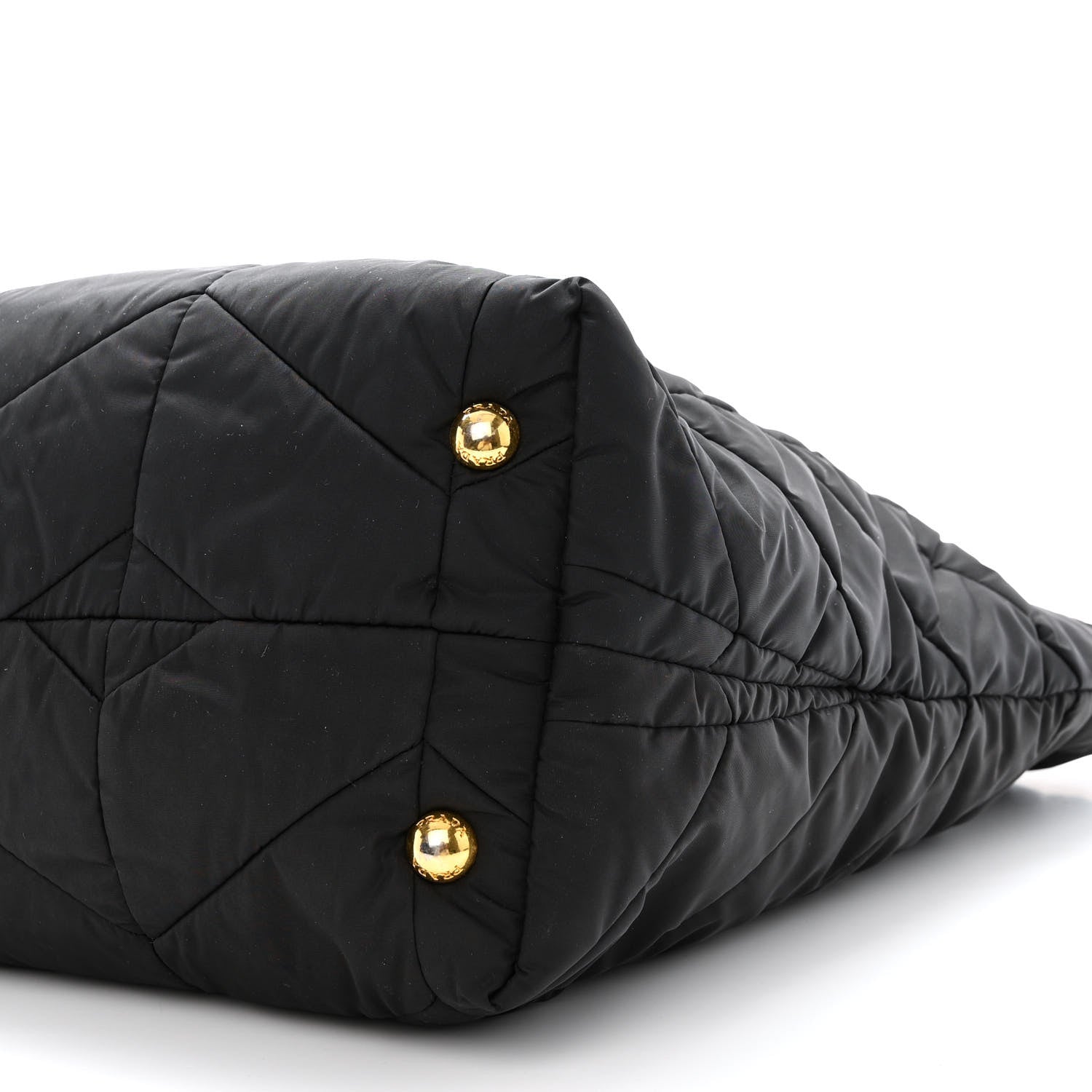 Prada Tessuto Nylon Chevron Quilted Chain Tote Black 11 of 13