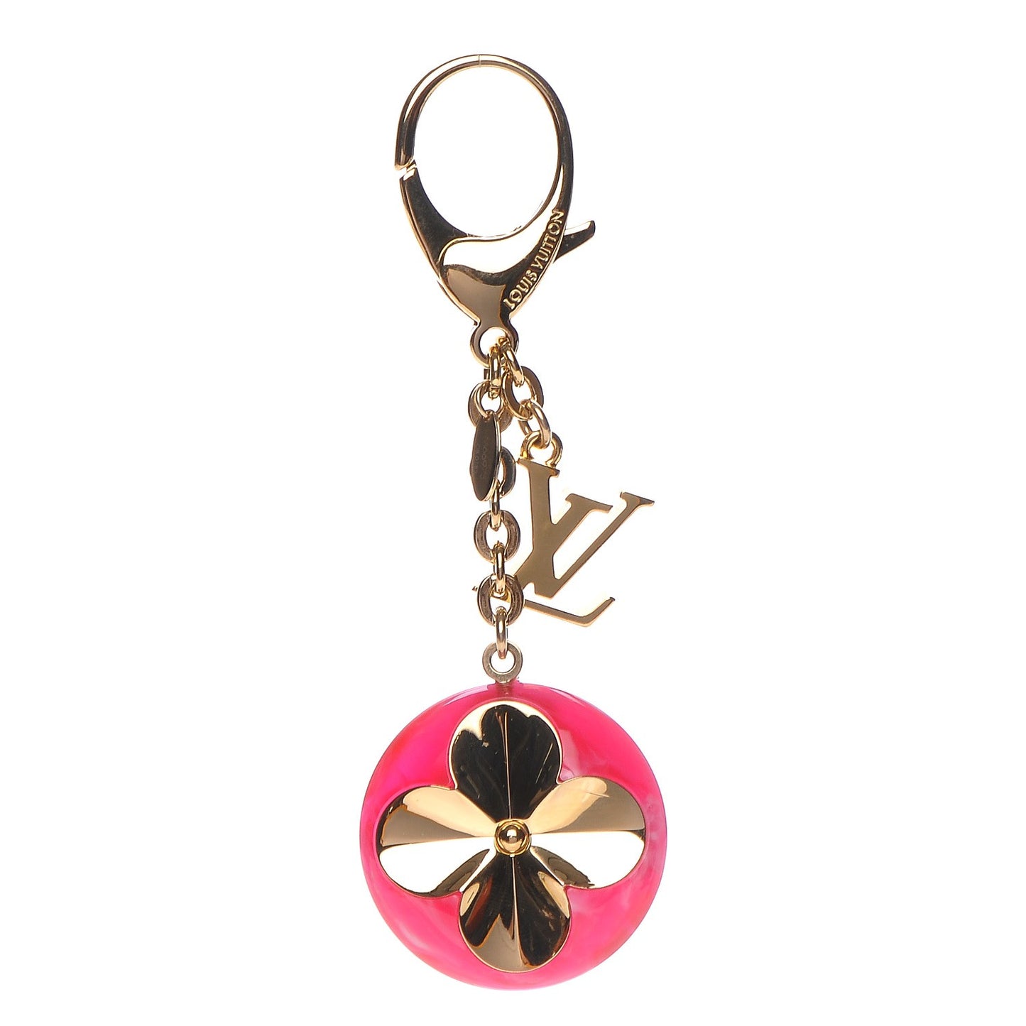 Acetate Hollow Flower Bag Charm Fuchsia