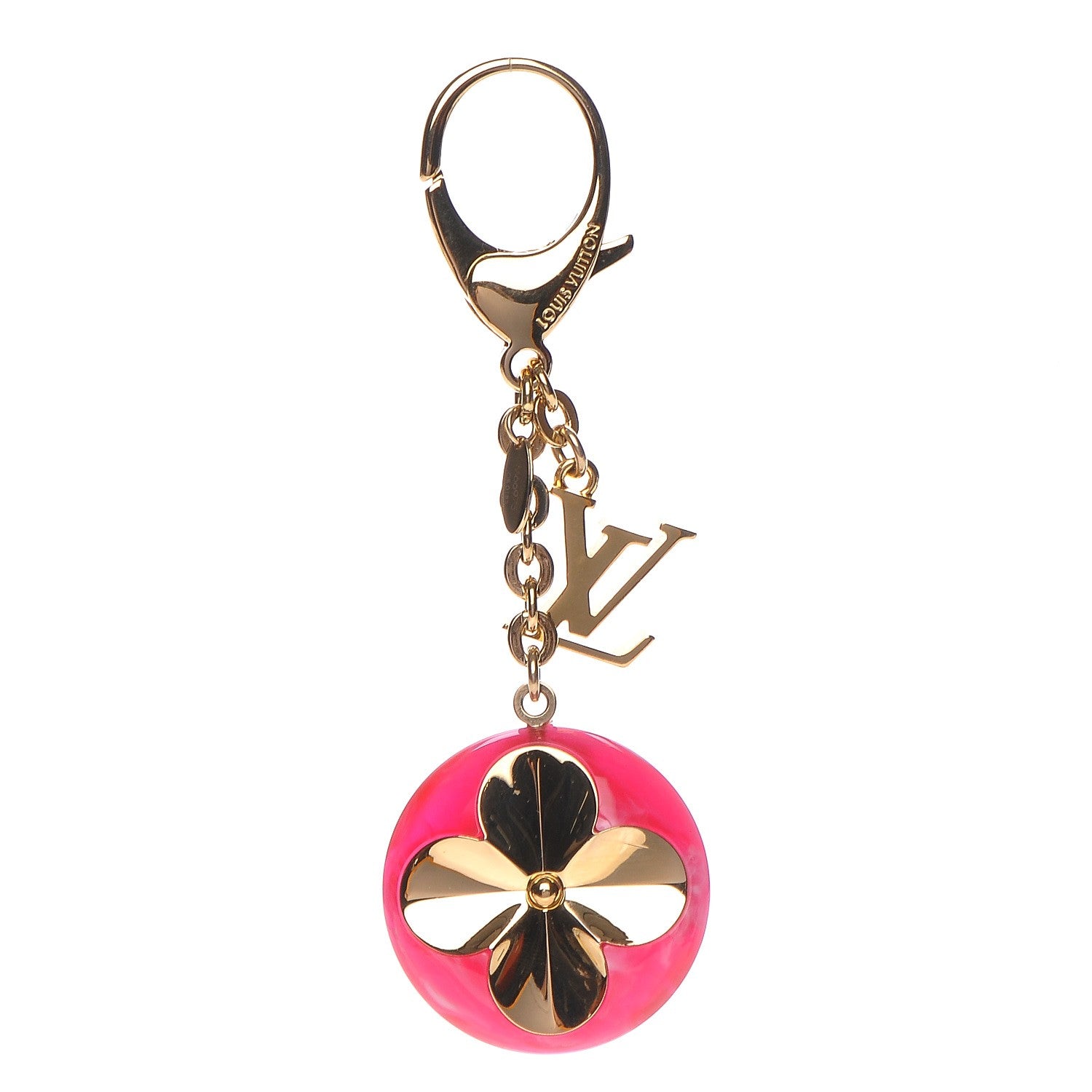 Louis Vuitton Acetate Hollow Flower Bag Charm Fuchsia 1 of 5