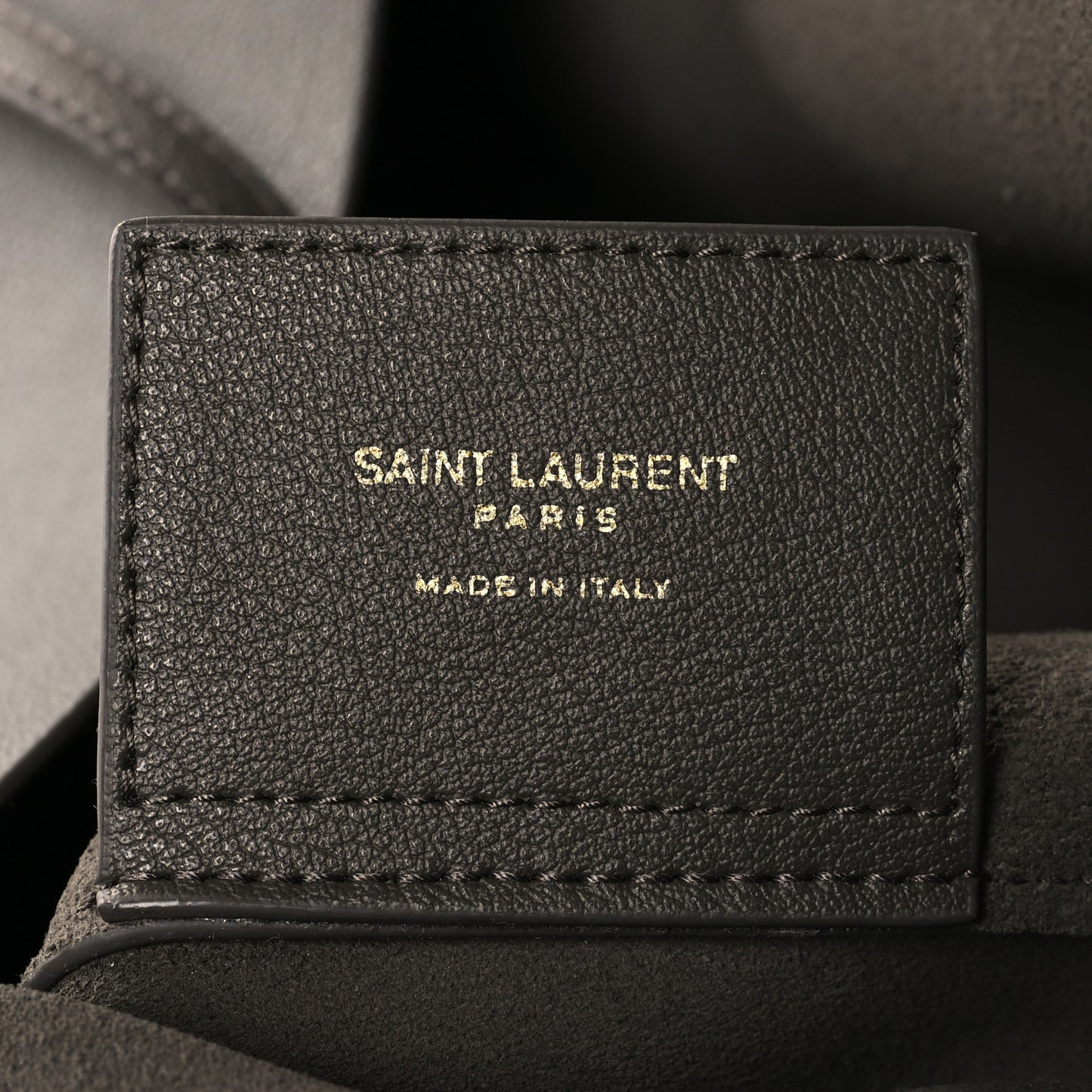 SAINT LAURENT Calfskin Large Shopping Tote Pebble