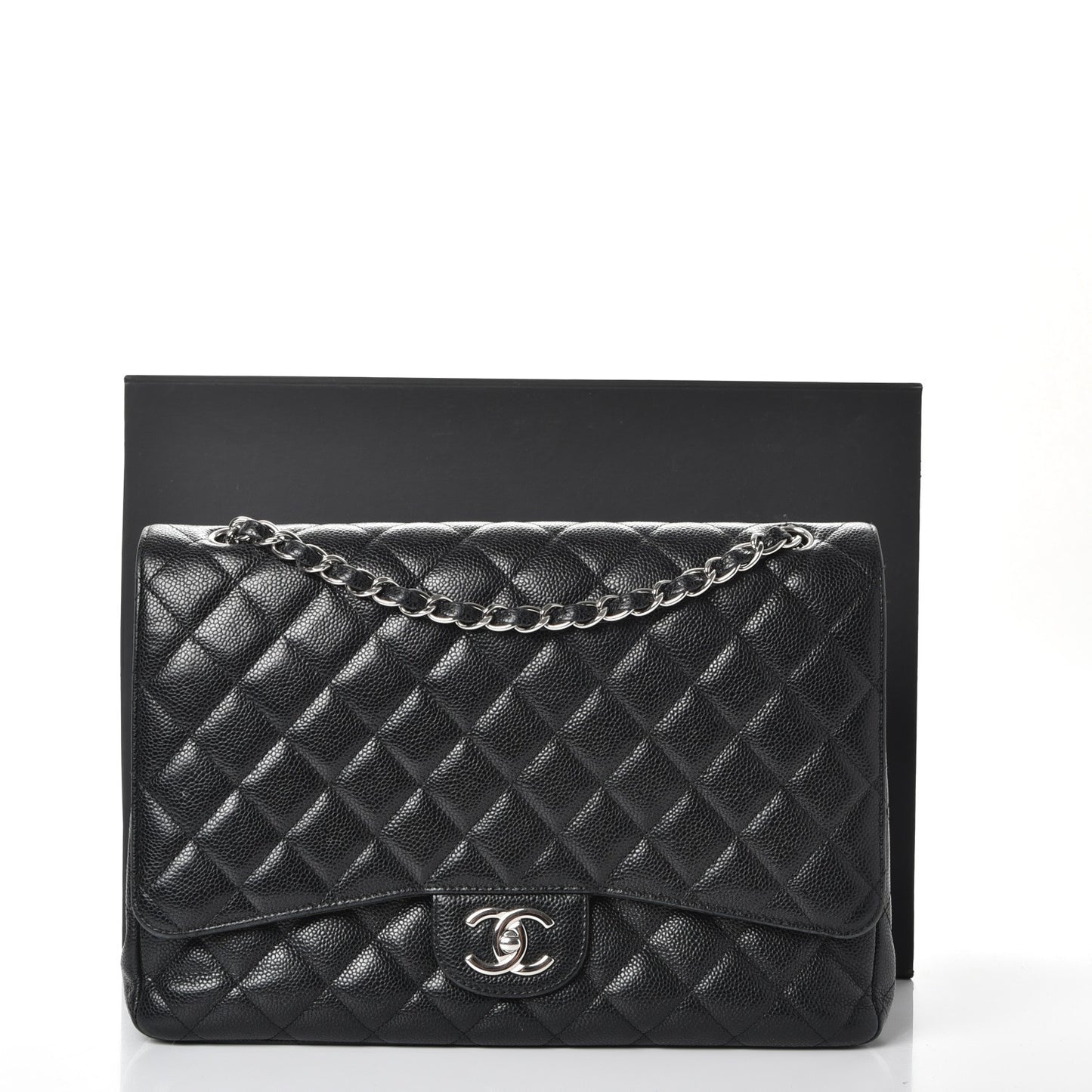Caviar Quilted Maxi Double Flap Black