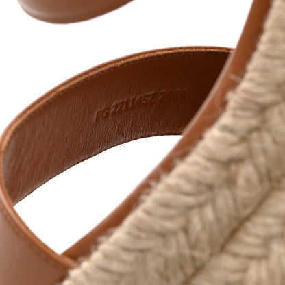 Hermes Nappa Ithea Espadrille Wedge Sandals 39 Naturel 6 of 10