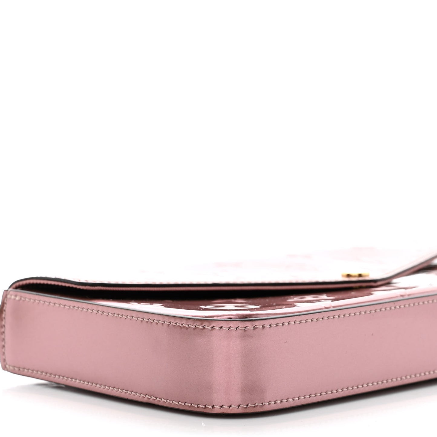 Vernis Pochette Felicie Chain Wallet Metallic Pale Pink