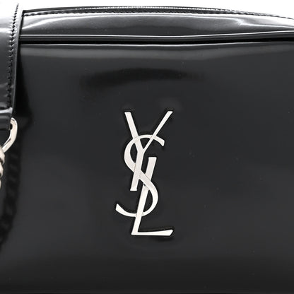 Saint Laurent Shiny Calfskin Monogram Mini Lou Camera Bag Black 8 of 10
