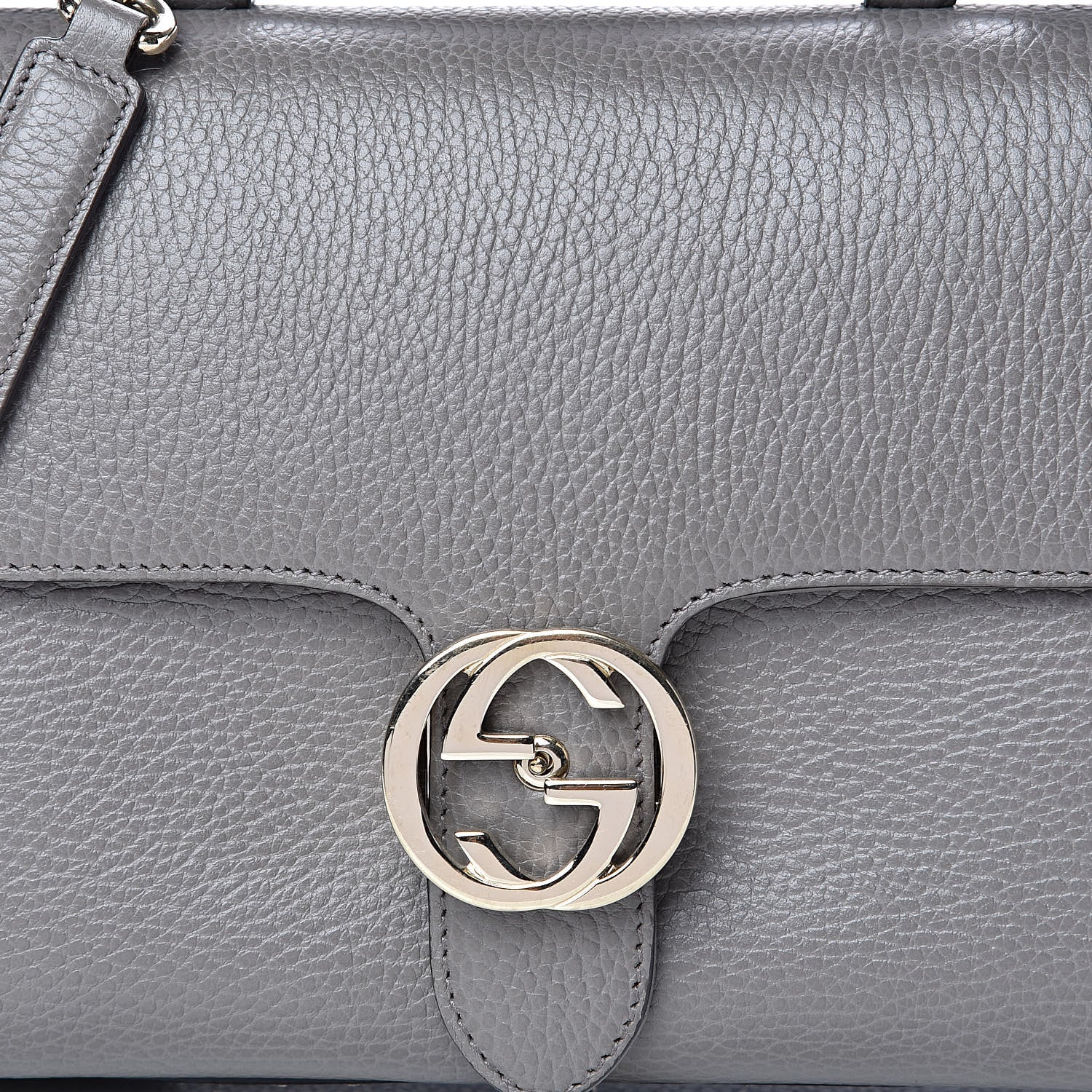 Gucci Dollar Calfskin Interlocking G Top Handle Shoulder Bag Loess 11 of 11