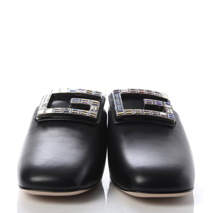 Gucci Malaga Kid Crystal Square G Madelyn Mules 41.5 Black 2 of 10