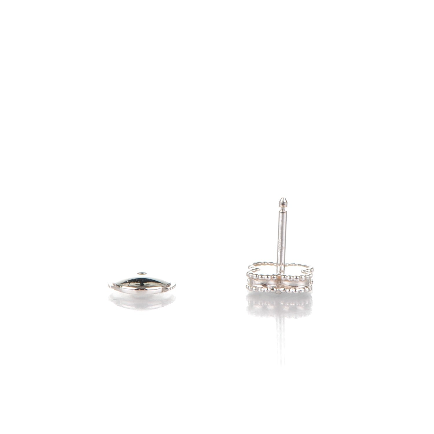 Van Cleef & Arpels 18K White Gold Mother of Pearl Sweet Alhambra Earrings 6 of 7