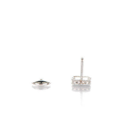 Van Cleef & Arpels 18K White Gold Mother of Pearl Sweet Alhambra Earrings 6 of 7