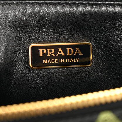 Prada Jacquard Triangolo Symbole Embroidered Mini Triangle Bag Black Edera 7 of 9