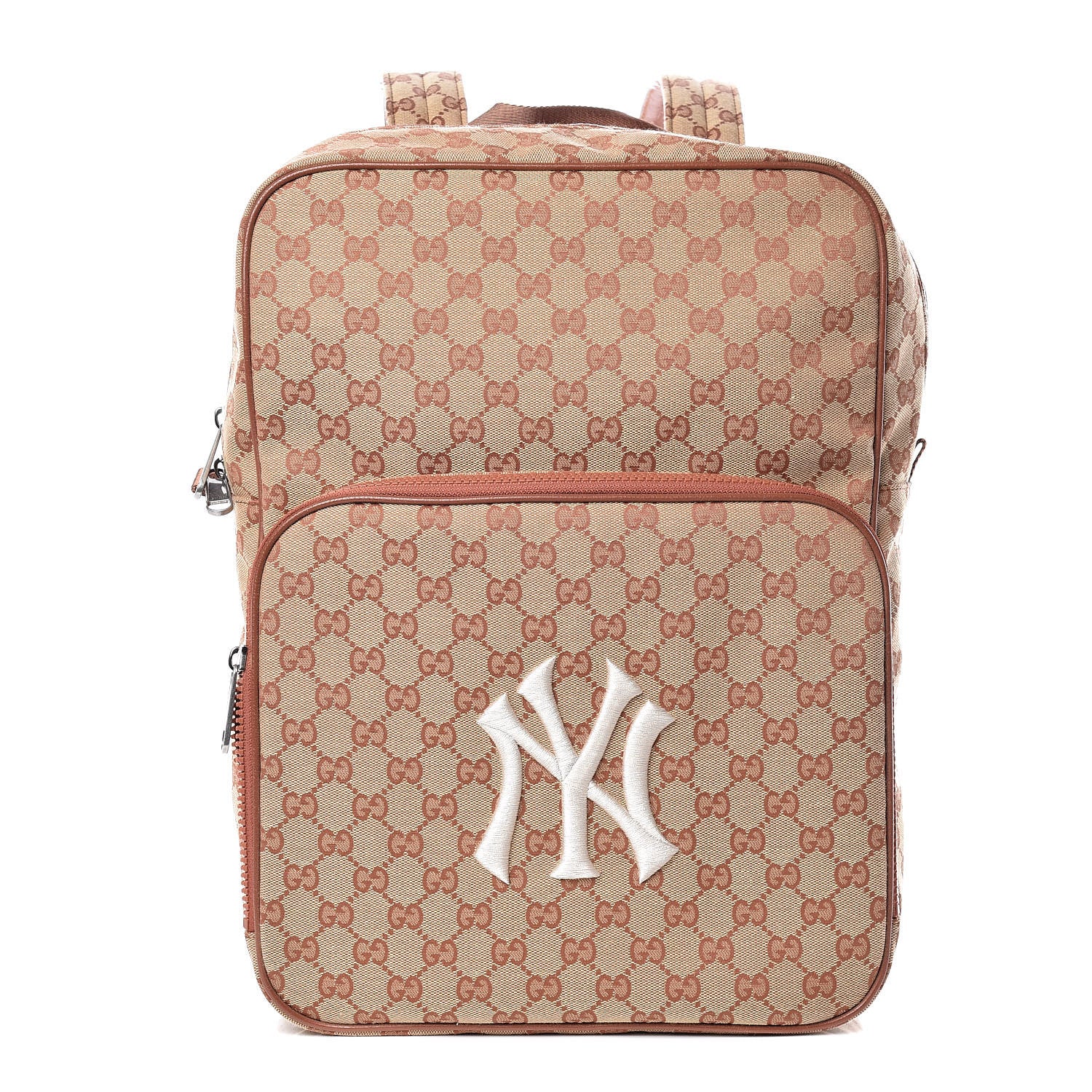 Gucci X MLB GG Monogram NY Yankees Medium Backpack Beige Ruggine Ivory 1 of 11