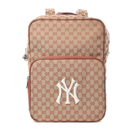 Gucci X MLB GG Monogram NY Yankees Medium Backpack Beige Ruggine Ivory 1 of 11