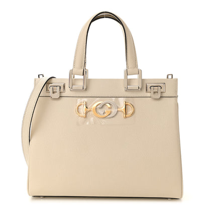 Gucci Grainy Calfskin Small Zumi Top Handle Bag Mystic White 1 of 10
