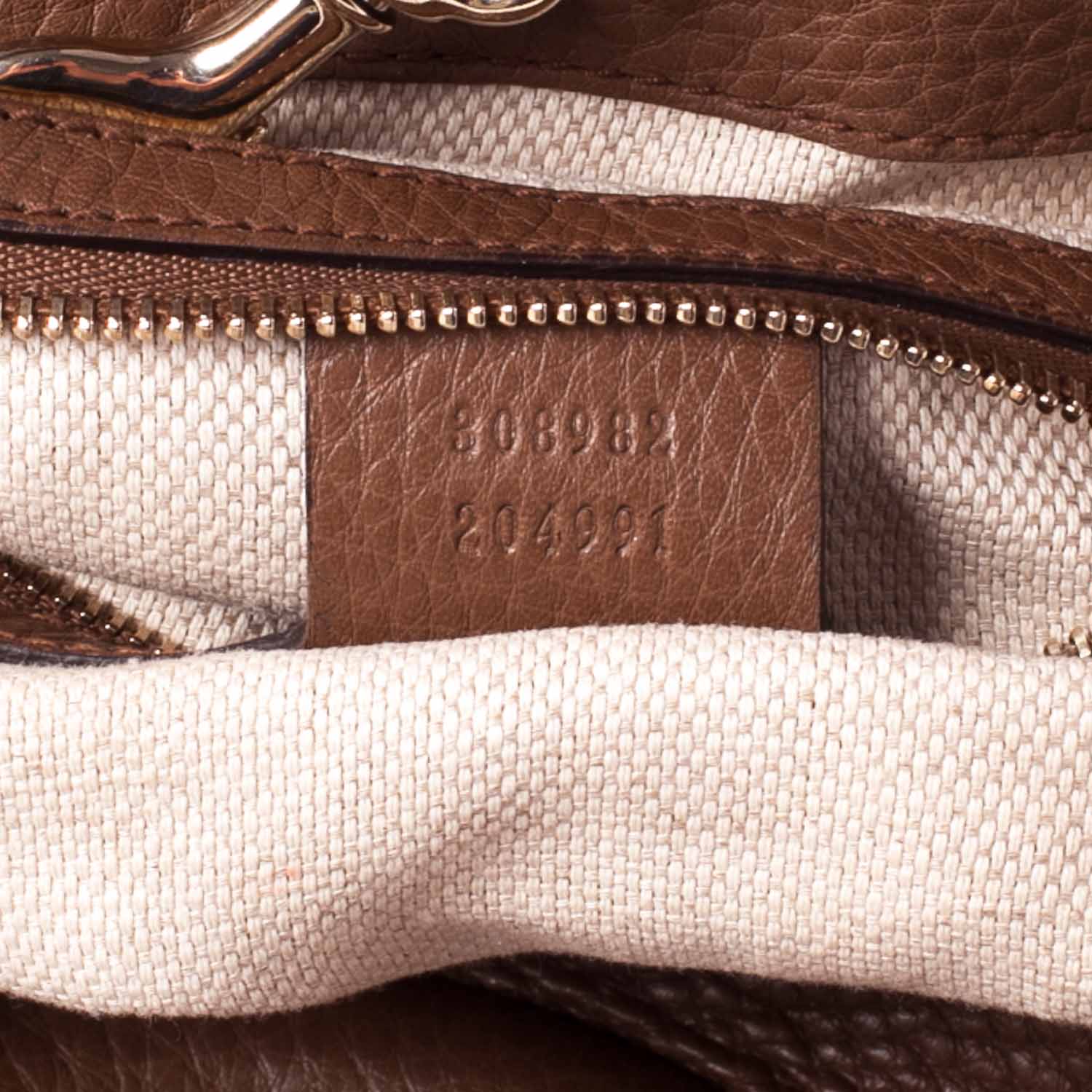 Gucci Pebbled Calfskin Medium Soho Chain Shoulder Bag Dusty Blush 7 of 8