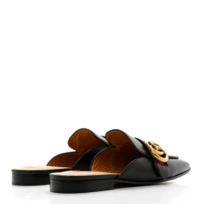 Gucci Calfskin Web Womens Peyton GG Slippers 35 Black 4 of 9