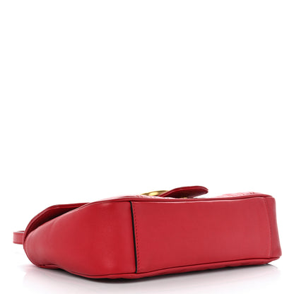 Gucci Calfskin Matelasse Small GG Marmont Shoulder Bag Hibiscus Red 4 of 10