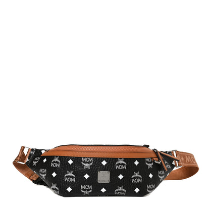 MCM Visetos Small Fusten Belt Bag Black Cognac 1 of 10