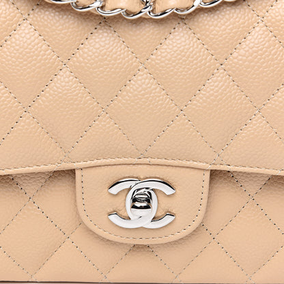 Chanel Caviar Quilted Medium Double Flap Beige 8 of 11