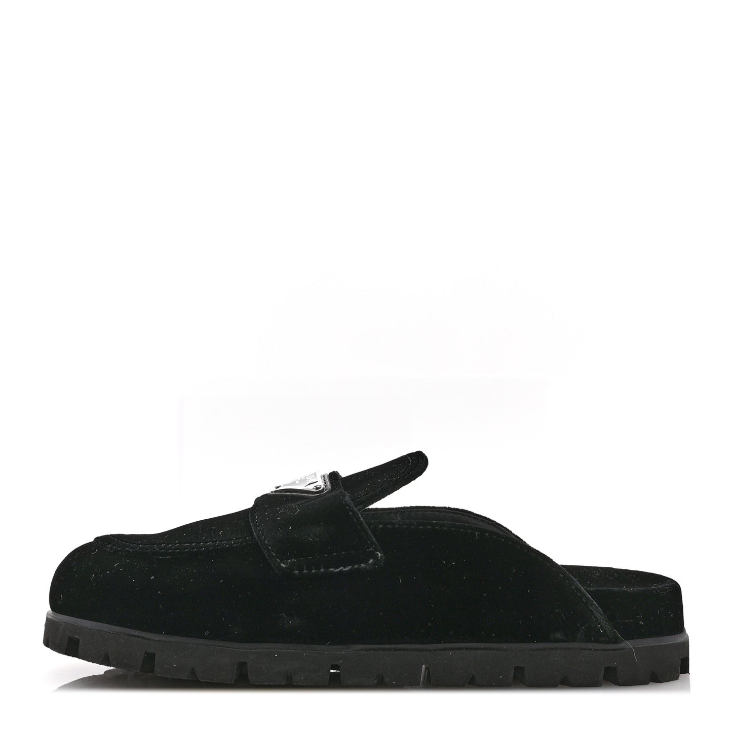 Velluto Triangle 20mm Flat Mules 37.5 Black