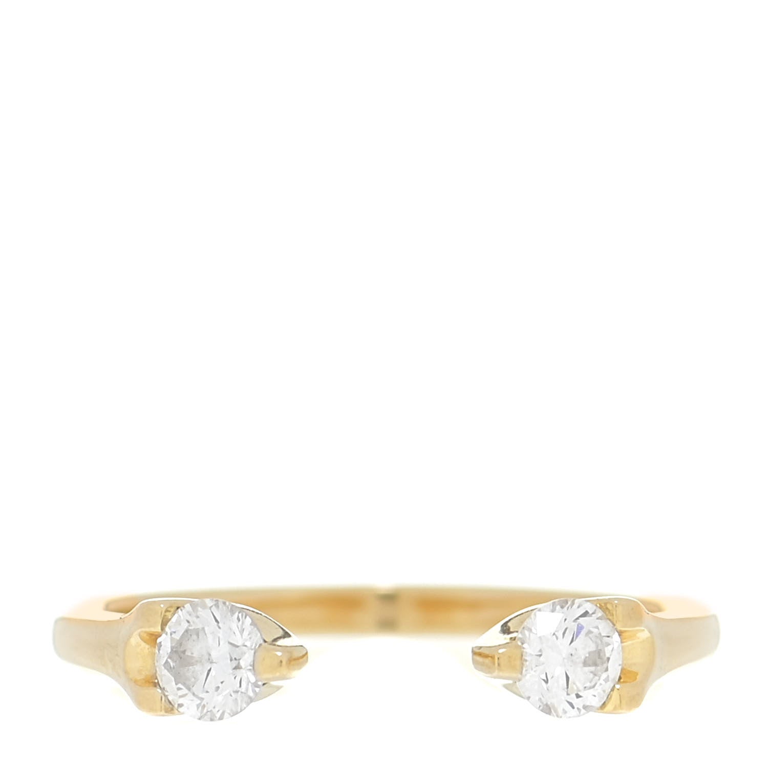 Anita Ko 18K Yellow Gold Diamond Orbit Split Ring 53 6.5 1 of 4