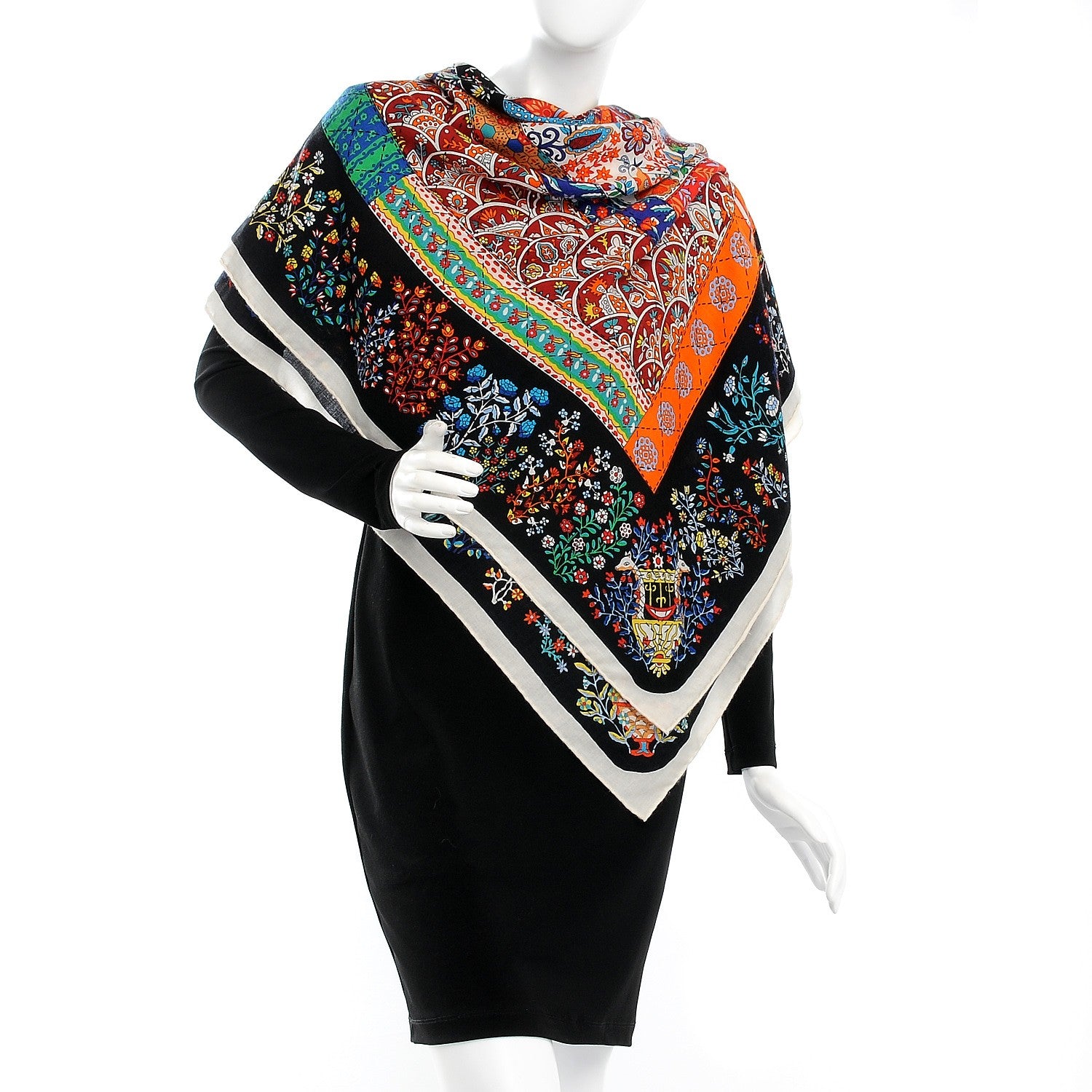 Hermes Cashmere Silk Pique Fleuri de Provence GM 140 Shawl 2 of 4