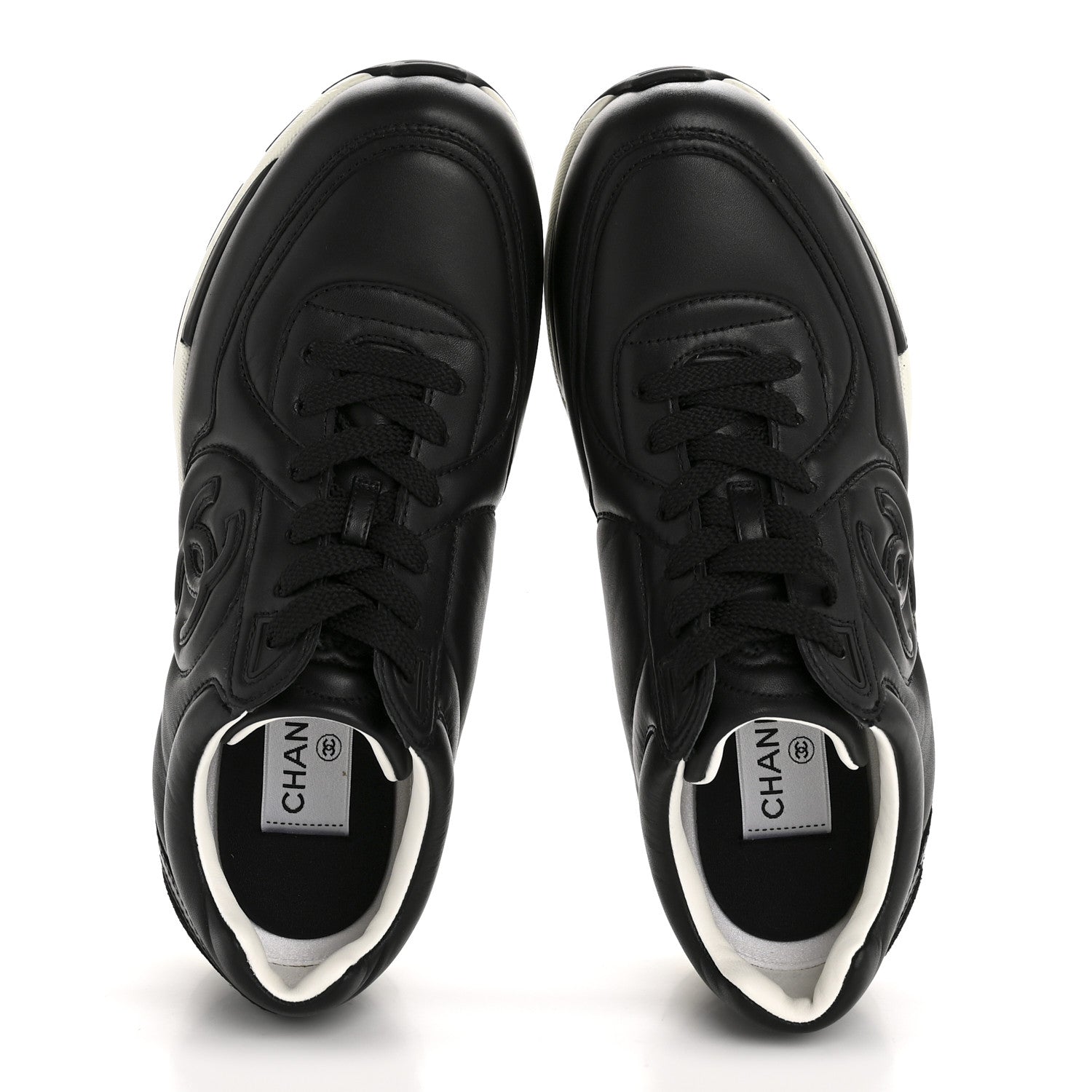 Chanel Calfskin CC Sneakers 38 Black 2 of 11