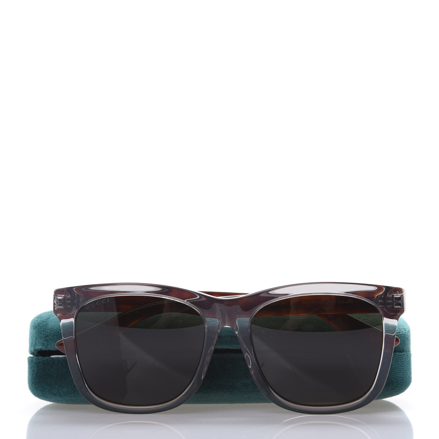 Gucci Acetate Square Frame Web Sunglasses GG0057SK Grey Havana 8 of 8