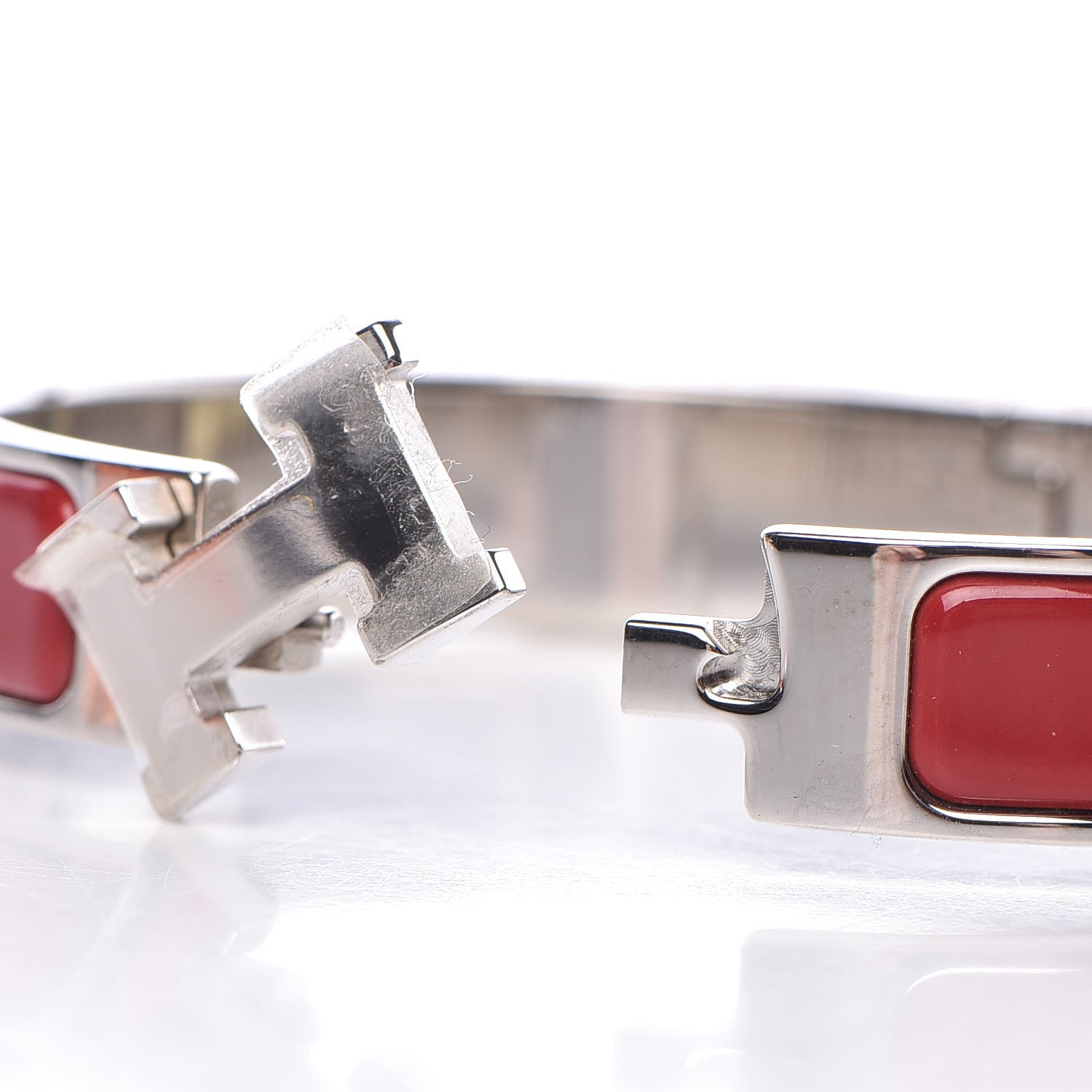 Hermes Enamel Narrow Clic Clac H Bracelet GM Red 5 of 6