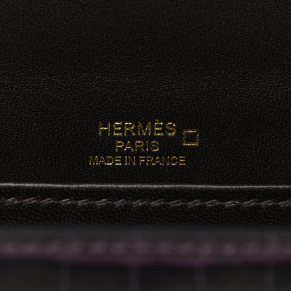 Hermes Shiny Alligator Mini Sac Roulis Prunoir 6 of 10