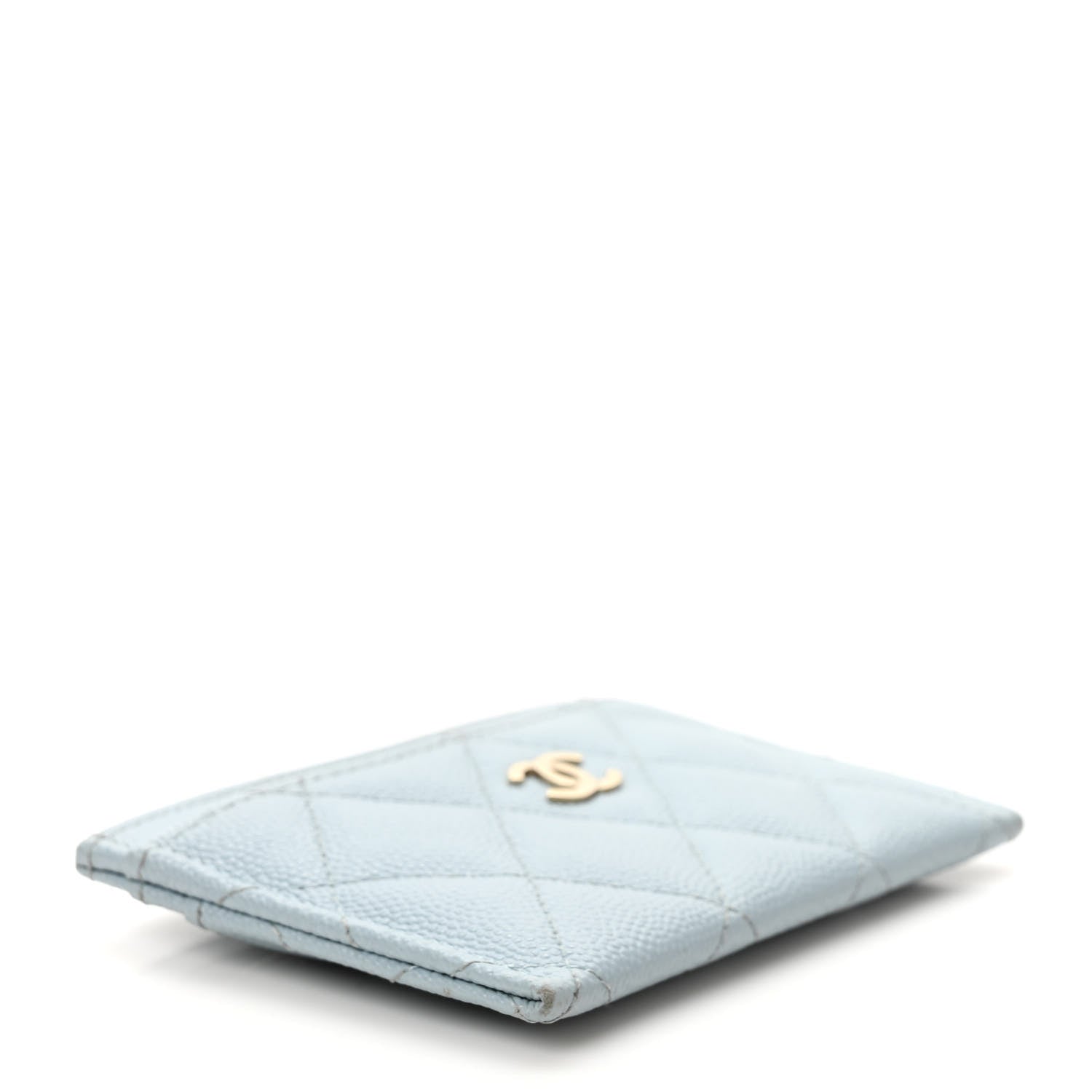 Chanel Caviar Quilted Card Holder Light Blue 4 of 8