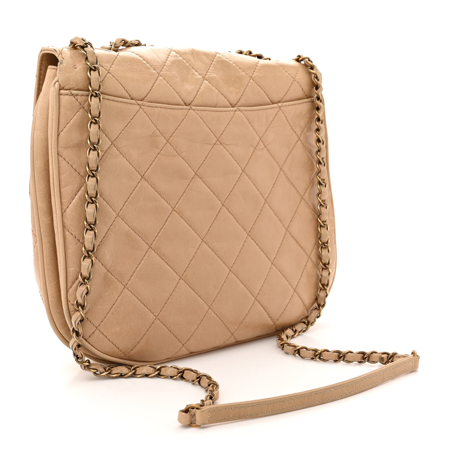 Chanel Glazed Calfskin Quilted Medium Bubble CC Flap Beige 3 of 15
