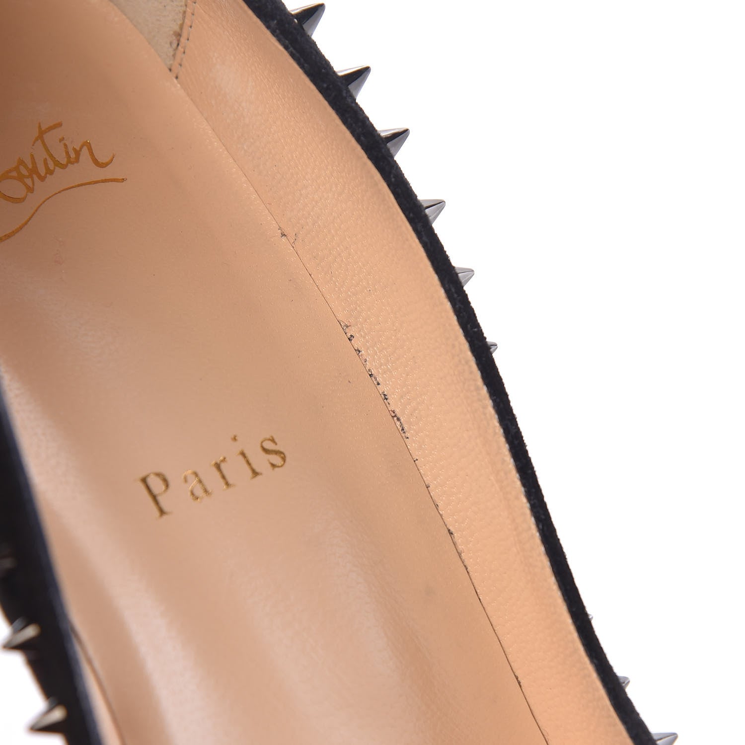 Christian Louboutin Veau Velours Anjalina 85 Pumps 40.5 Black Gun 8 of 14