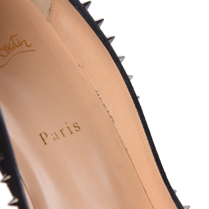 Christian Louboutin Veau Velours Anjalina 85 Pumps 40.5 Black Gun 8 of 14