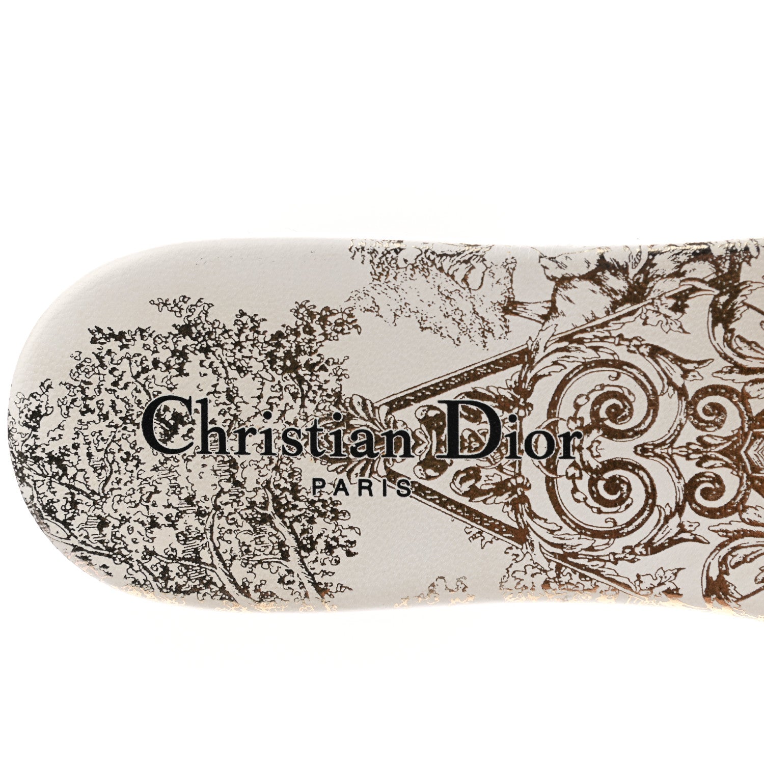 Christian Dior Metallic Canvas Embroidered Dway Mules Slide Sandals 38 Gold 7 of 9