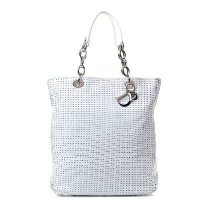 Christian Dior Lambskin Woven Dior Soft Shopping Tote White 1 of 6