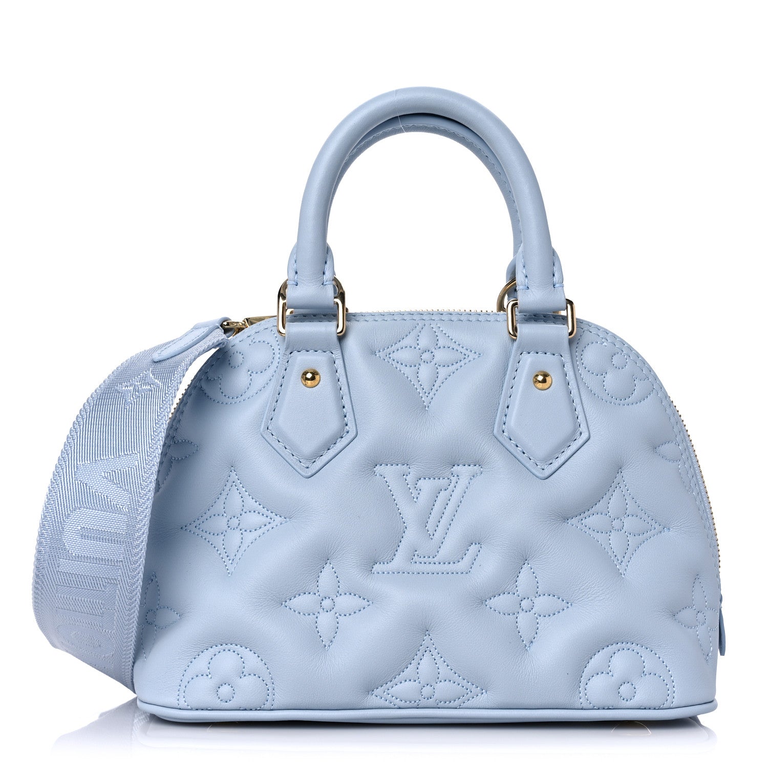 Louis Vuitton Calfskin Bubblegram Alma BB Ice Blue 1 of 8