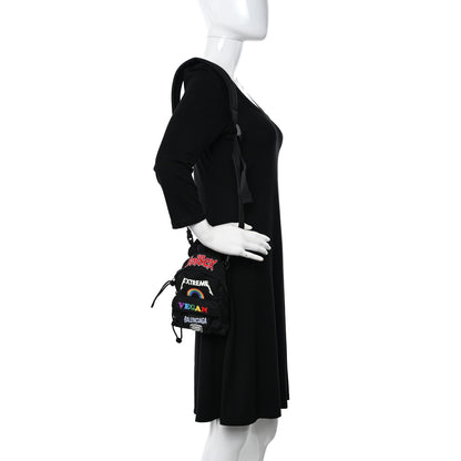 Balenciaga Recycled Casual Nylon Gamer Patches Mini Crossbody Backpack Black 2 of 10